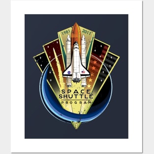 NASA Space Shuttle Commemorative Patch - Vintage Distressed Posters and Art